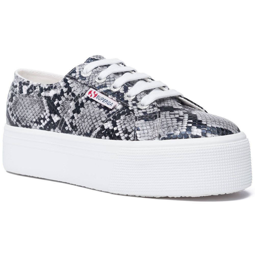 Superga 2790 Black Platform Sneakers - Women's Sneakers USA | US8708346